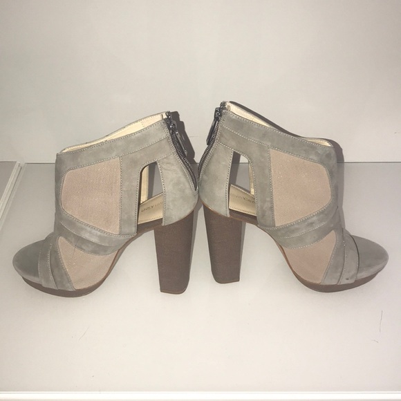 Calvin Klein Grey Suede and Mesh Booties - Picture 3 of 5